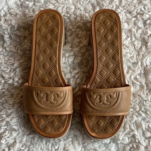 Tory Burch Fleming Low Heel Slide Espadrille Sandals, Size 9.5. - Picture 14 of 14